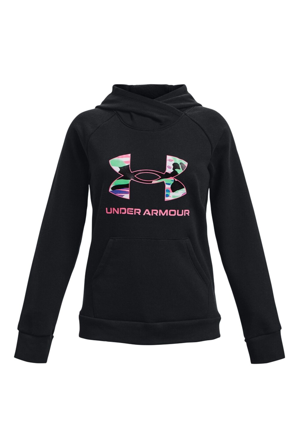 

Молодежная худи Rival Fleeve черного цвета с большим логотипом Under Armour, черный