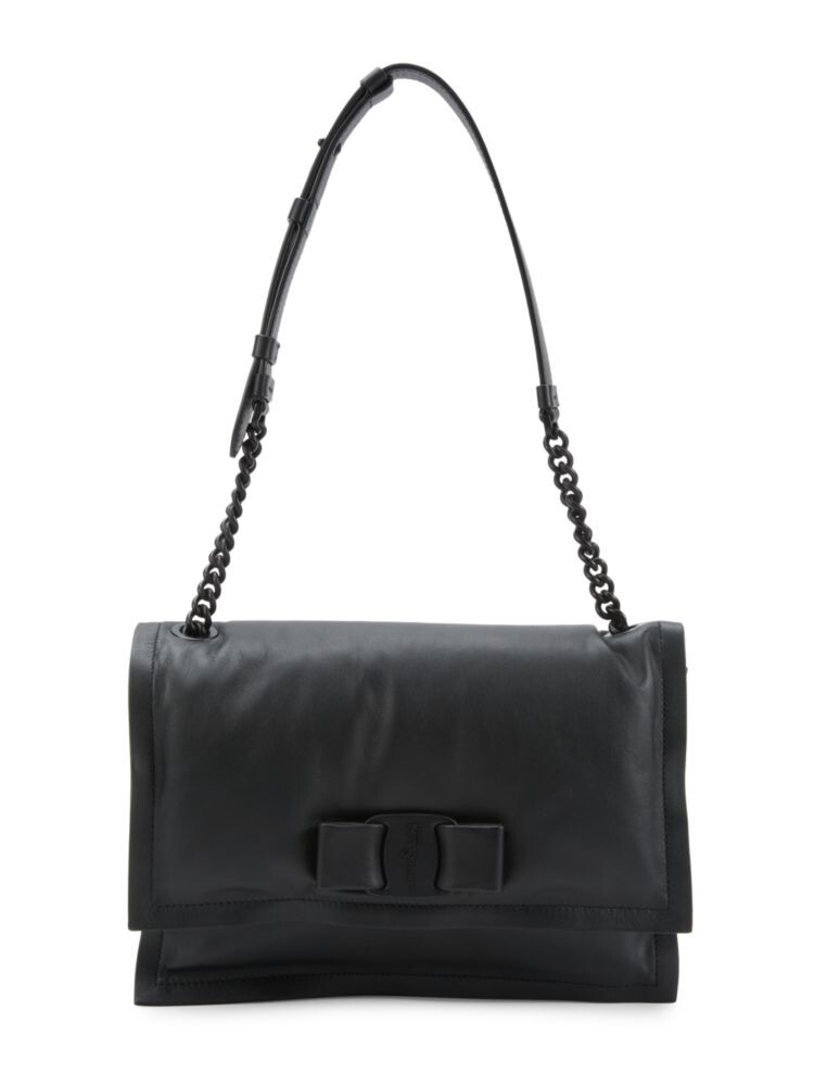 

Маленькая кожаная сумка через плечо Viva Ferragamo, черный