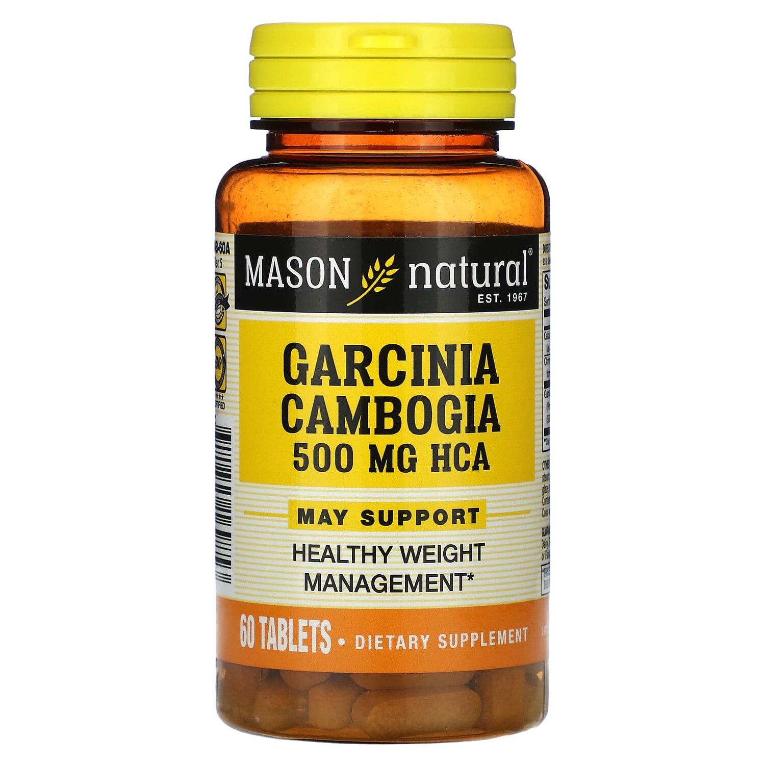 

Гарциния камбоджийская, 500 мг, 60 таблеток, Mason Natural