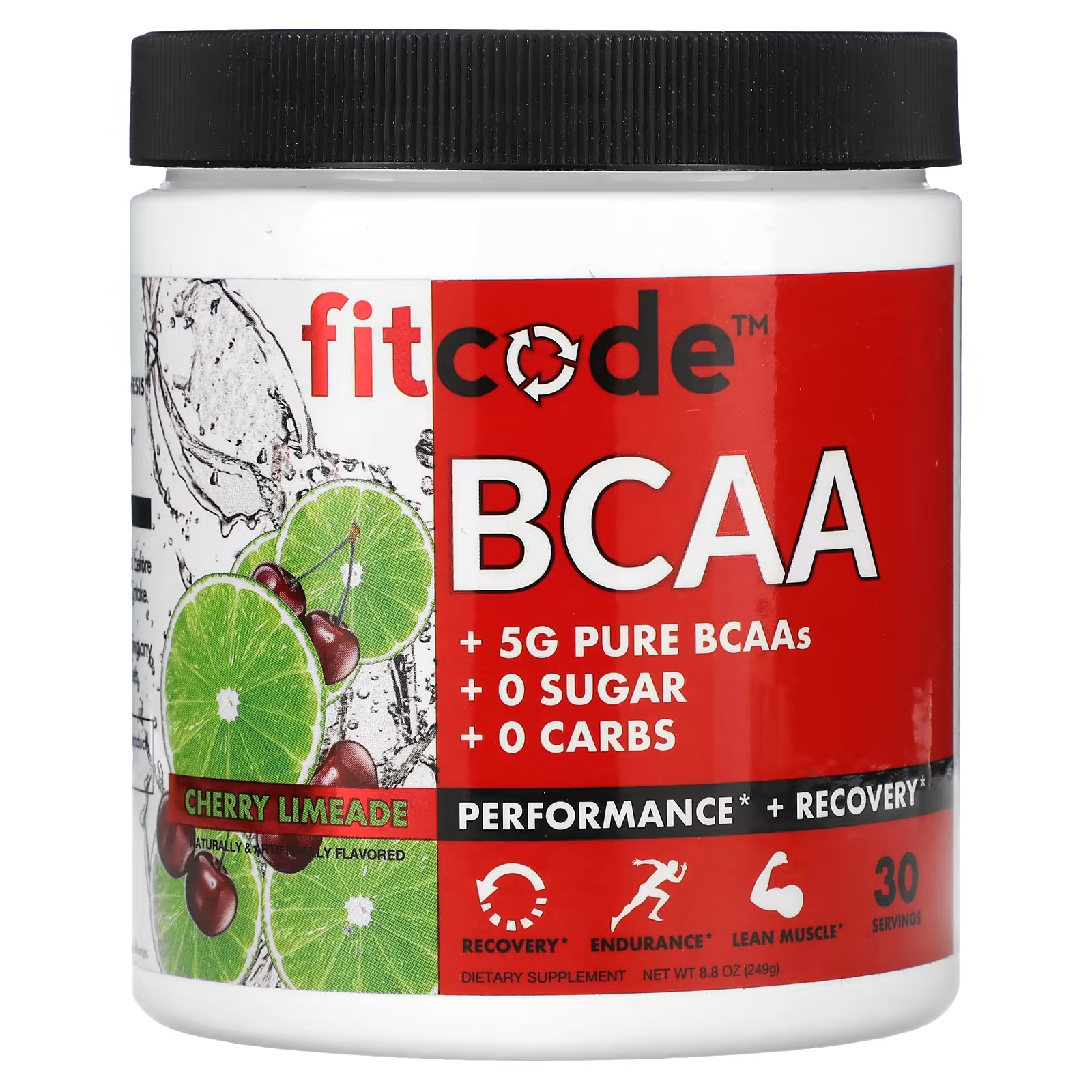 BCAA вишневый лаймад 5 г 8,8 унции (249 г) fitcode jaktrx bcaa hydrate с кокосовой водой и электролитами вишневый лаймад 360 12 7 унции