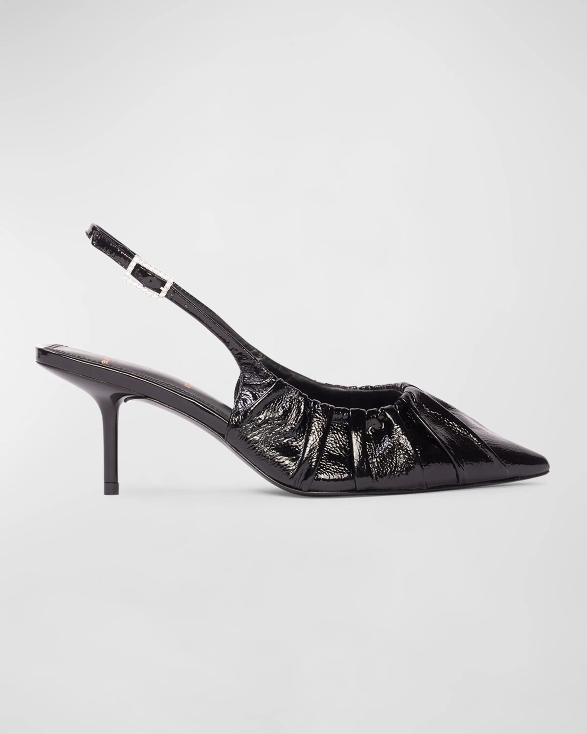 

Кожаные туфли со сборками на пятке Black Suede Studio, цвет Black