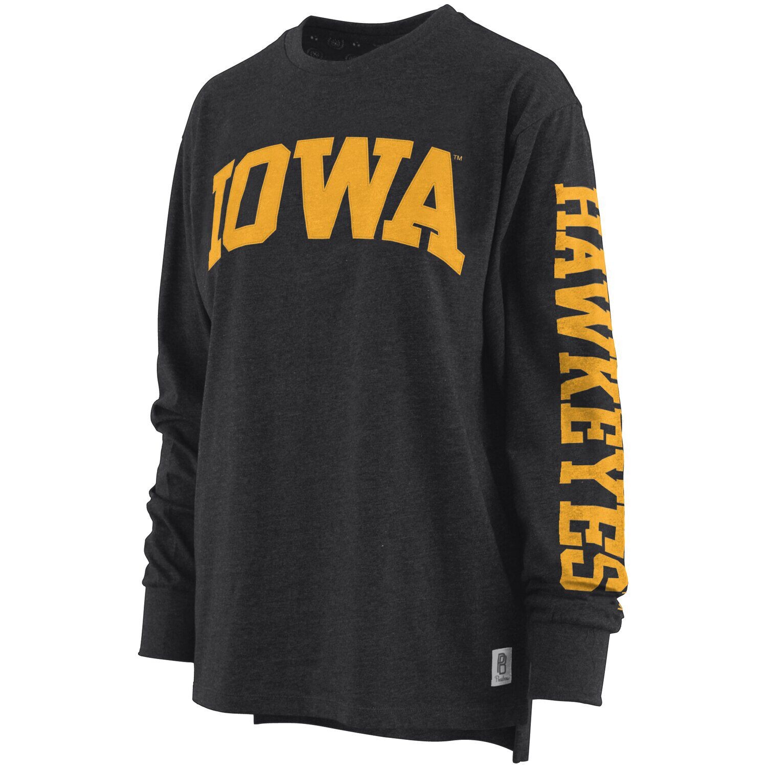 

Женская футболка размера плюс с длинными рукавами для прессы Iowa Hawkeyes Two-Hit Canyon