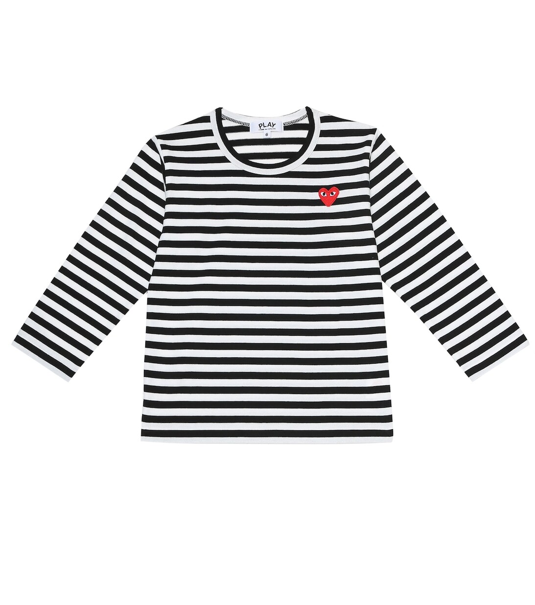 

Полосатая футболка из хлопкового джерси Comme des Garçons Play, черный