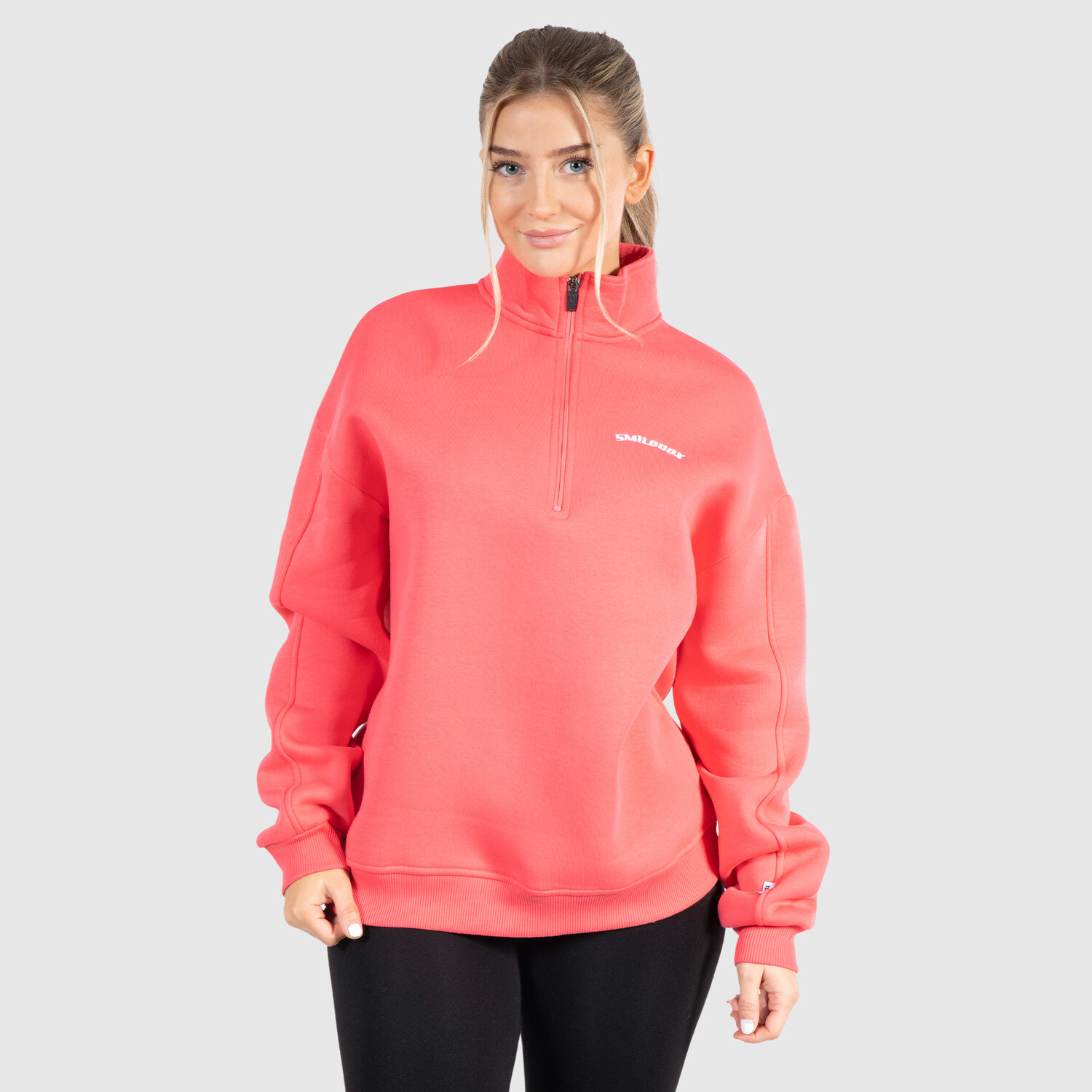 Толстовка SMILODOX Half Zip Teresita, розовый