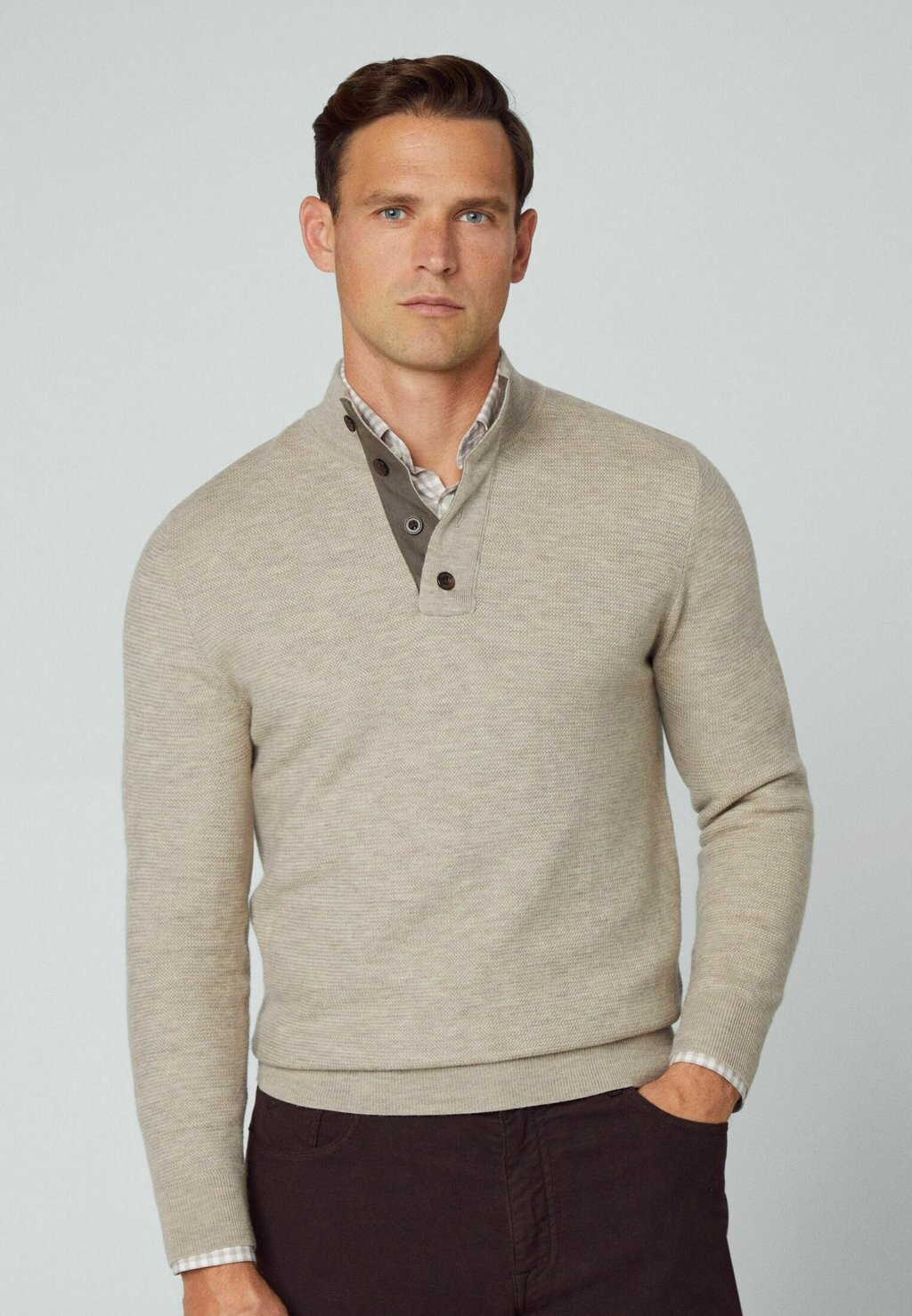 

Свитер Micro Weave Stitch Hb Hackett London, цвет tan brown