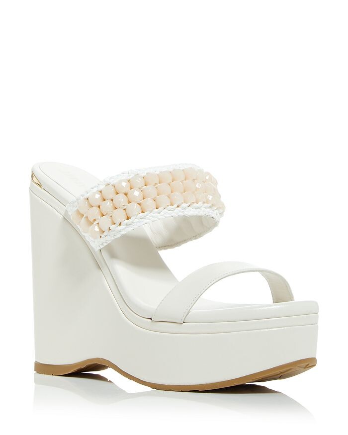 

Женские шлепанцы на танкетке с украшением Amoure 130 Jimmy Choo