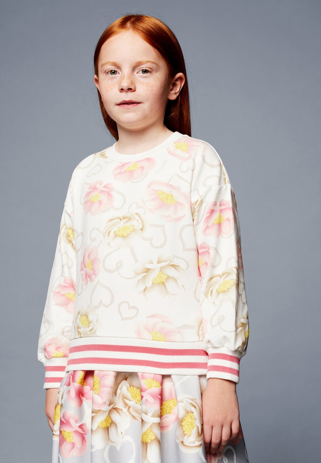 

Толстовка Crew Neck Flower Monnalisa, цвет ecru