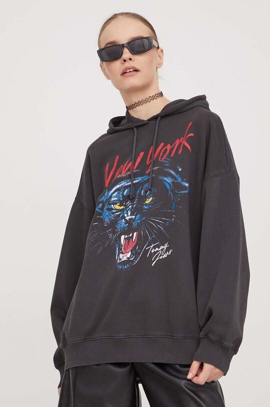 

Хлопковая толстовка Tommy Jeans, серый