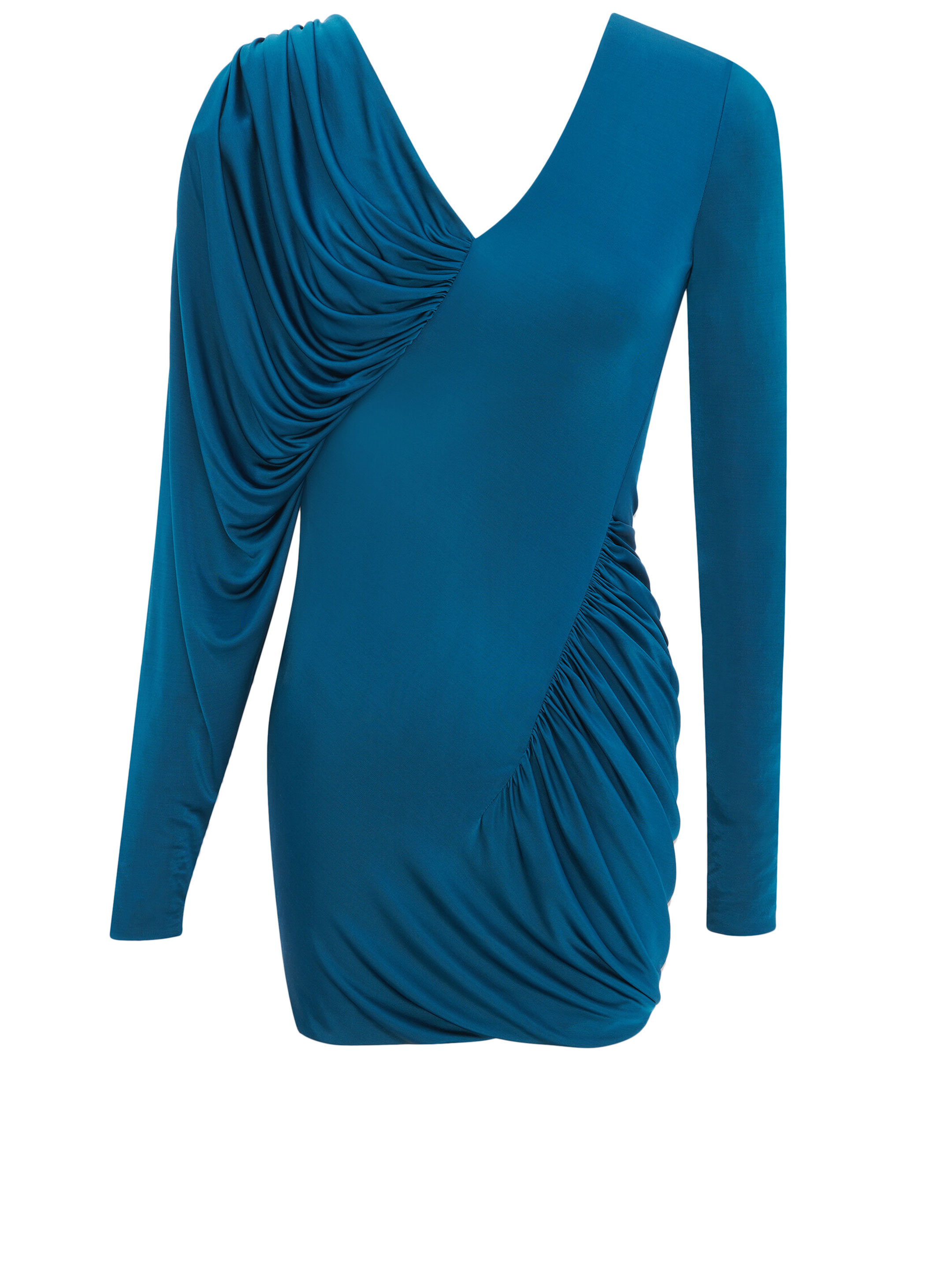 Платье Saint Laurent Draped jersey, синий платье короткое с принтом v образный вырез s зеленый