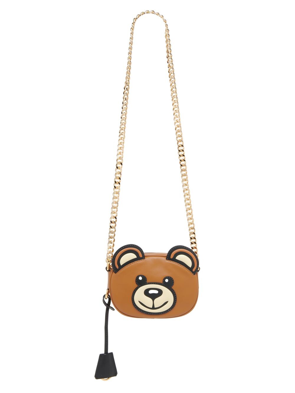 

Кожаная сумка через плечо с плюшевым мишкой Moschino, коричневый