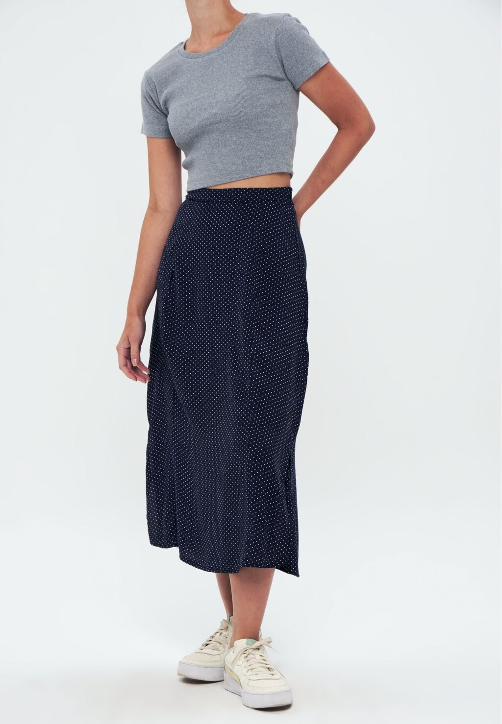 

Юбка-колокольчик Printed Long Slit Herita, цвет navy blue