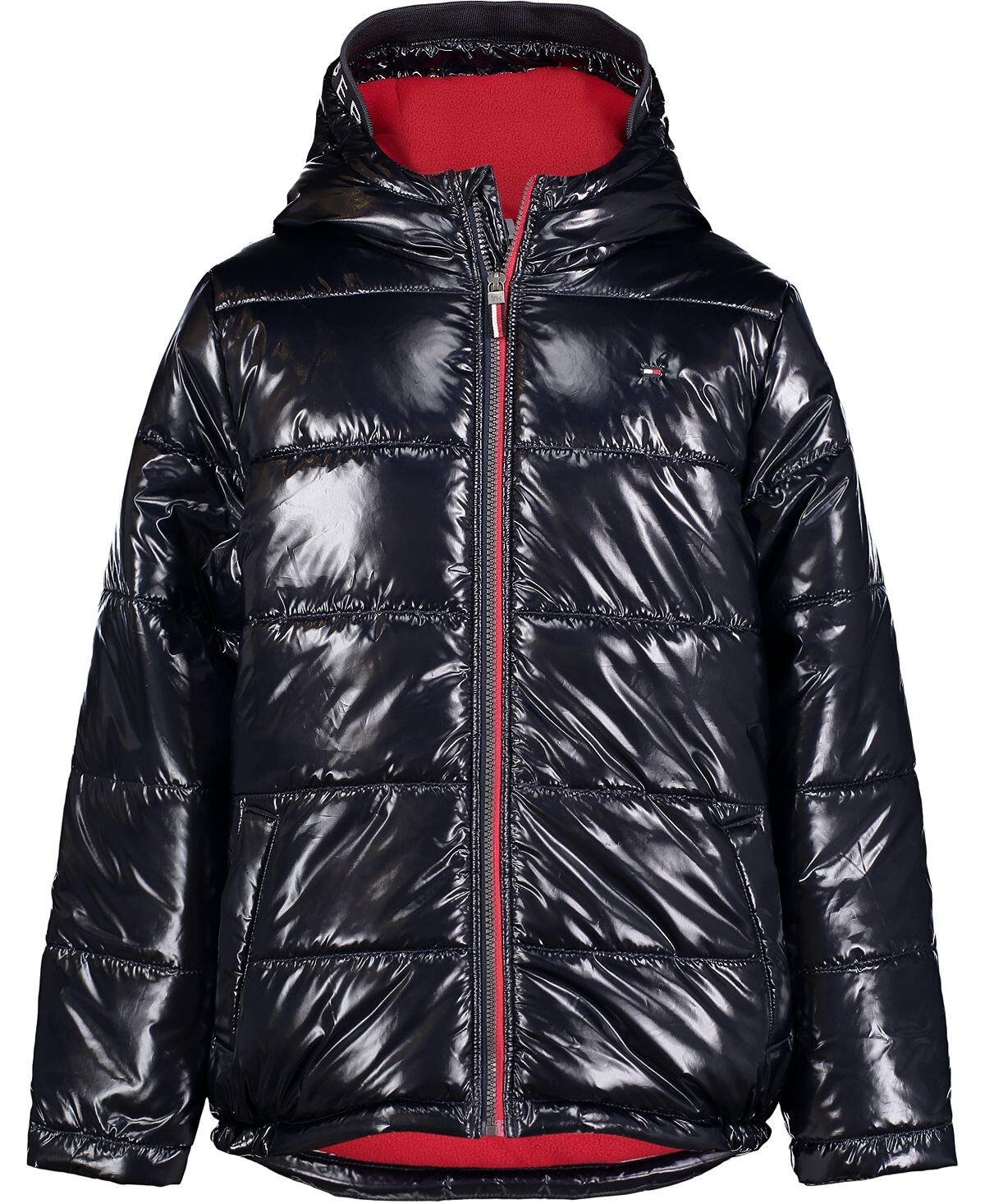 

Пуховик с блестящим капюшоном и логотипом Big Boys Tommy Hilfiger