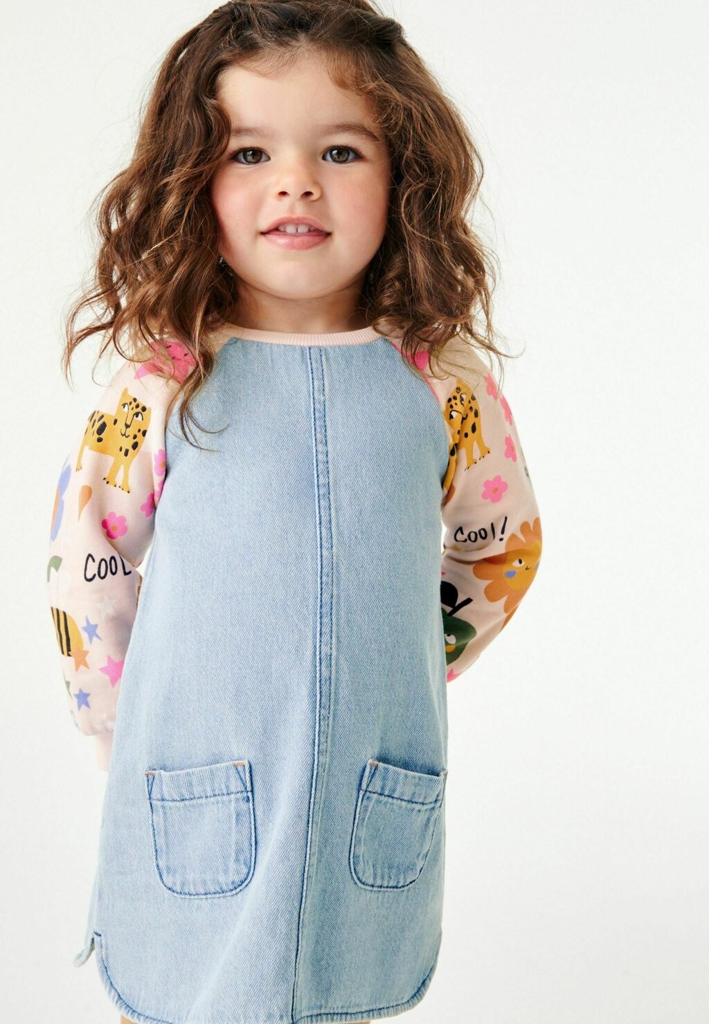 

Джинсовое платье Raglan Next, цвет pink panda print