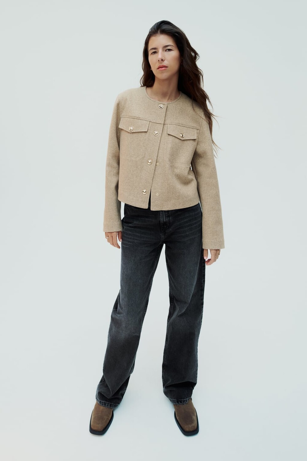 

Мягкая короткая куртка ZARA, норка