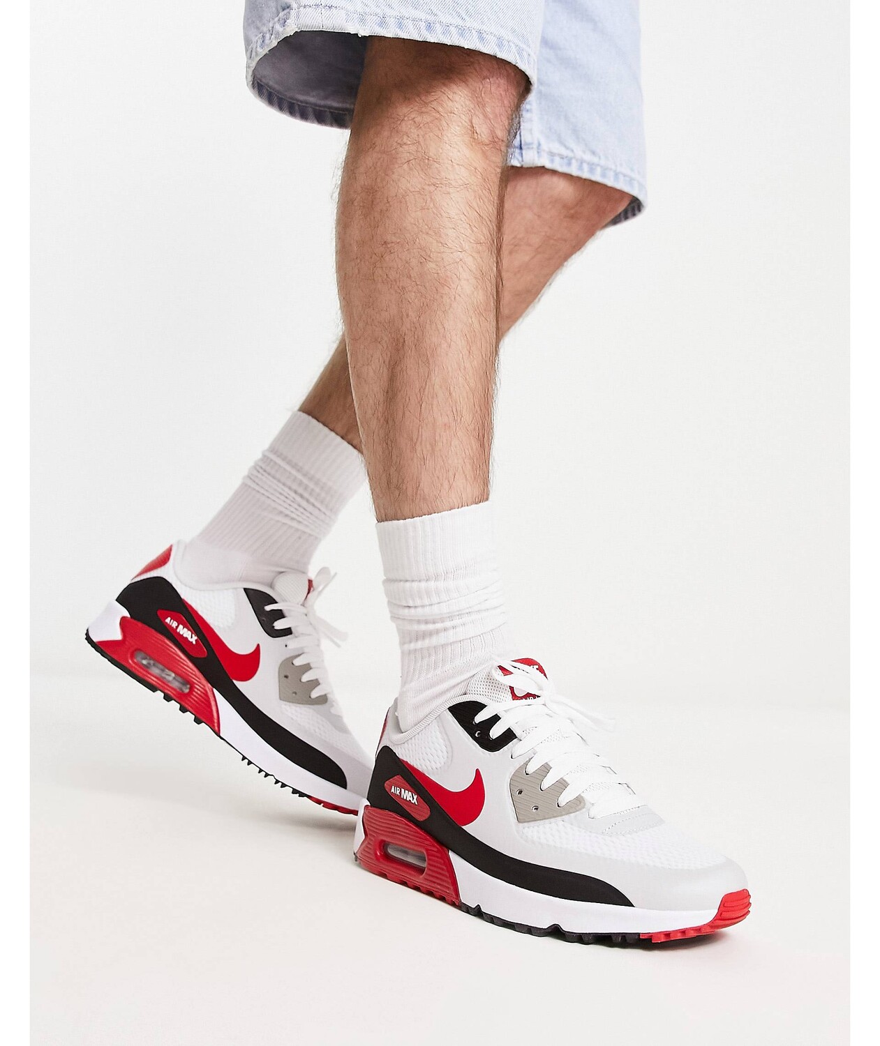 

Nike Golf Air Max 90 в белом и красном цветах