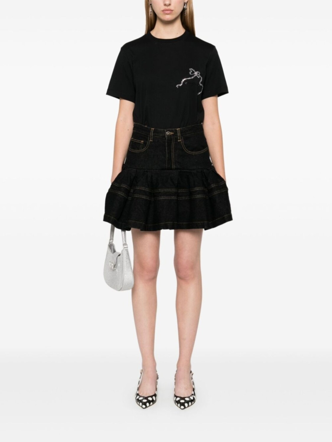 

MSGM футболка с кристаллами, черный