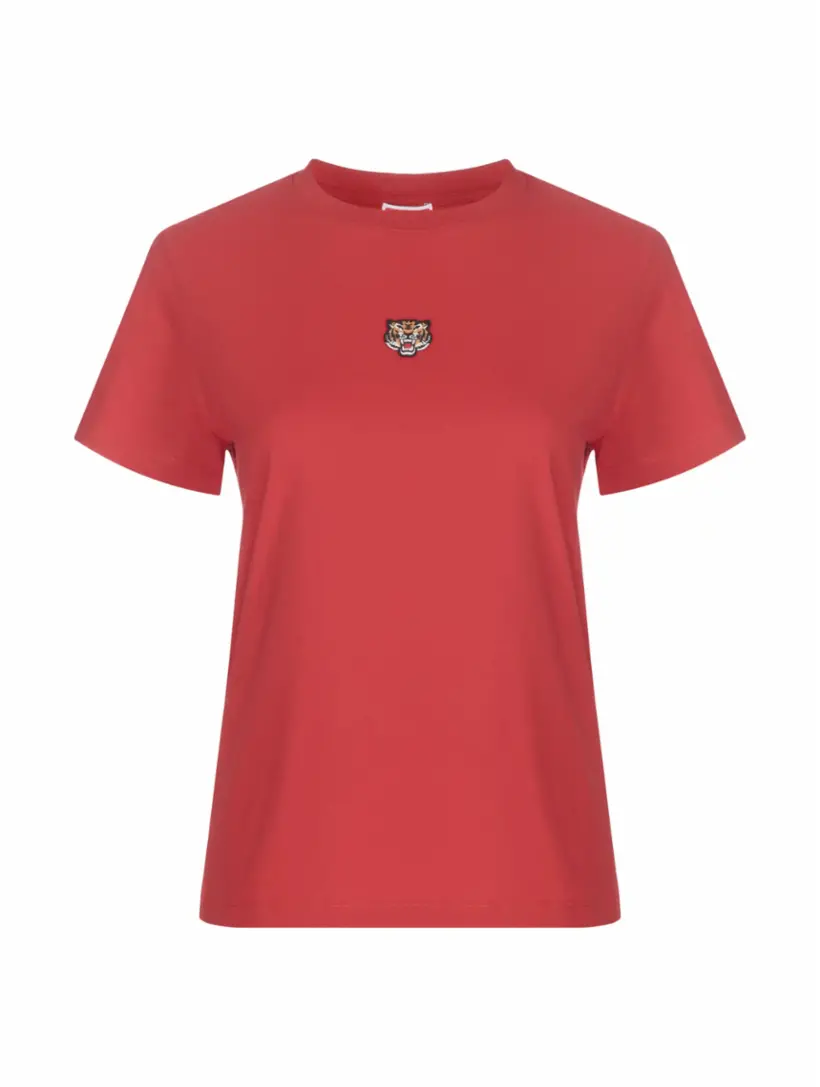 Хлопковая футболка Lucky Tiger Kenzo, красный