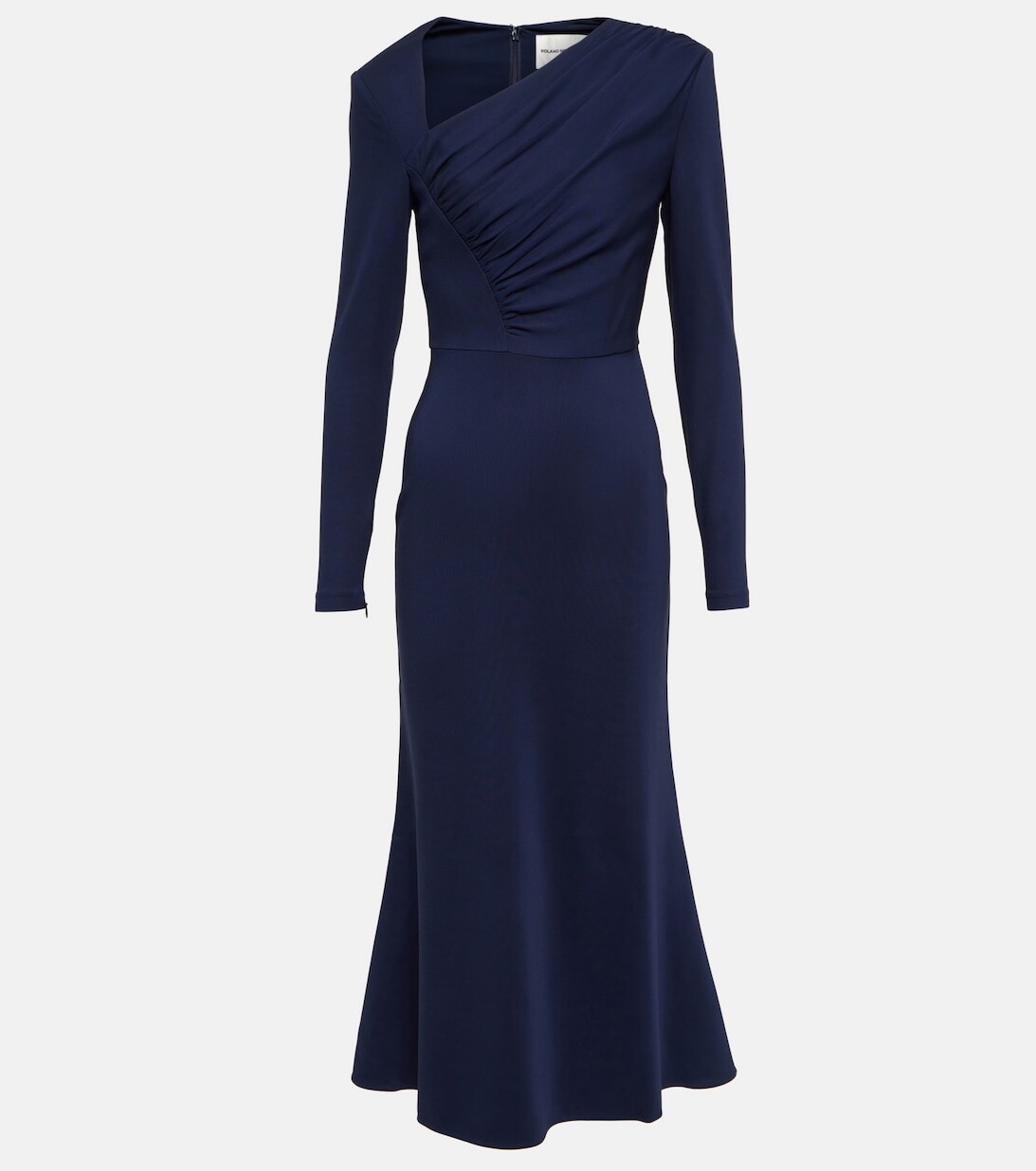 

Платье миди из кади асимметричного кроя ROLAND MOURET, синий