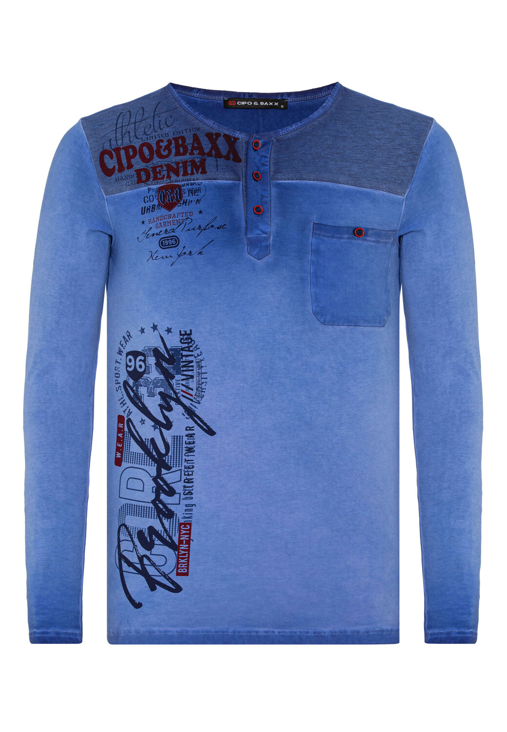 

Лонгслив Cipo & Baxx Langarmshirt, синий