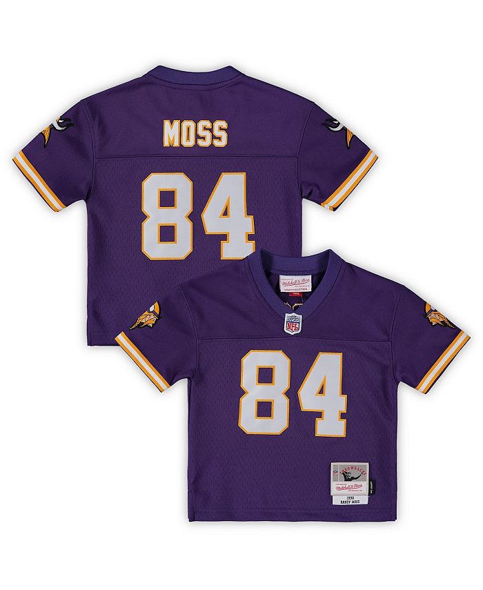 Джерси Randy Moss Purple Minnesota Vikings для новорожденных 1998 года, вышедшее на пенсию Legacy Mitchell & Ness, фиолетовый