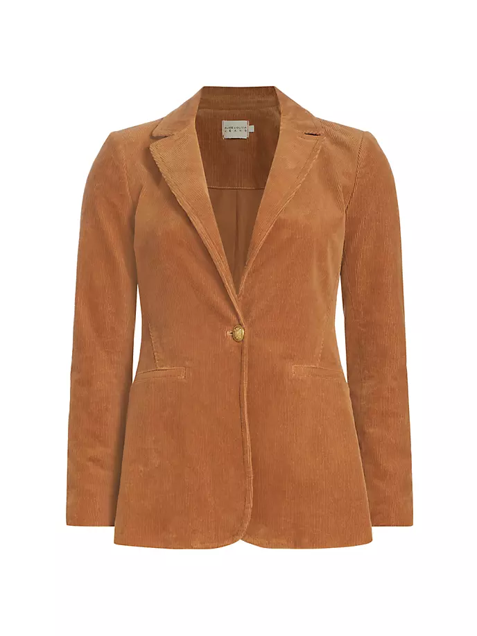 

Вельветовый пиджак Macey Alice + Olivia, цвет camel