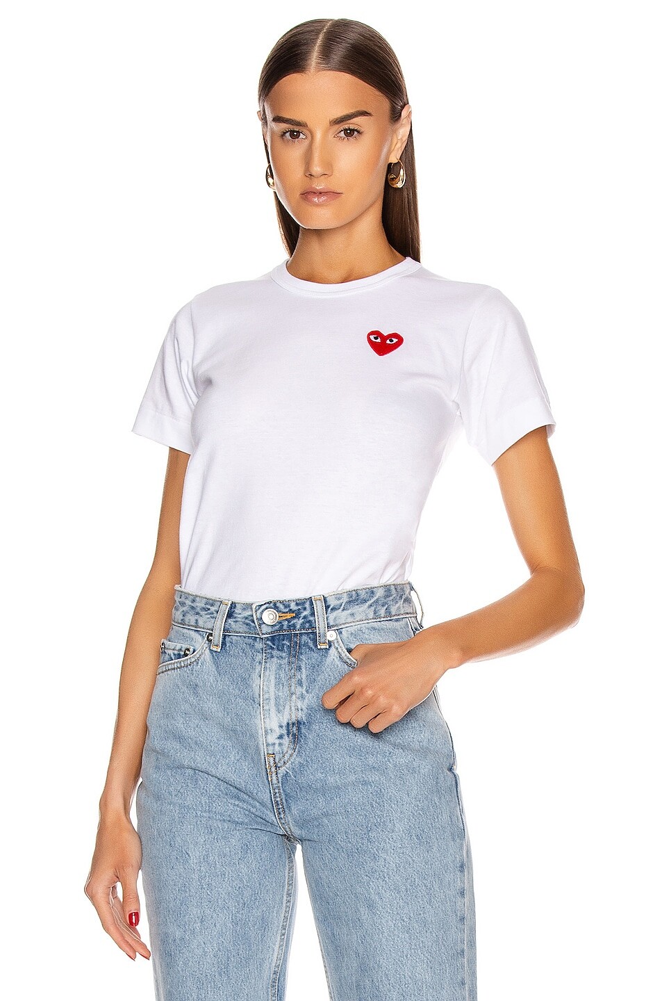 

Футболка Comme des Garçons Cotton Red Emblem, белый