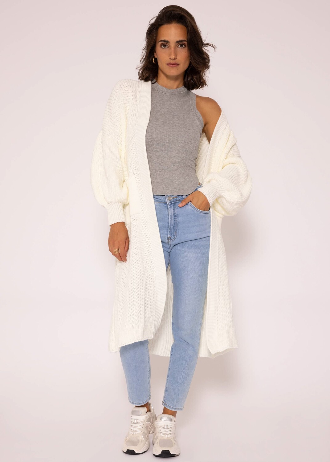 

Кардиган SASSYCLASSY Maxi Strick, белый