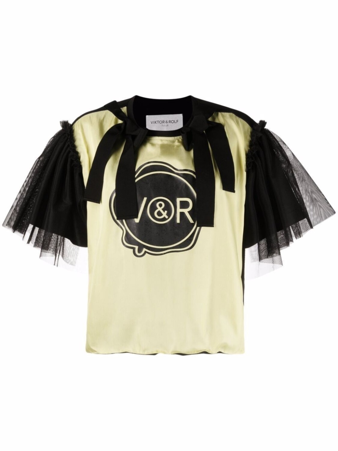 

Viktor & Rolf футболка с оборками и логотипом, желтый
