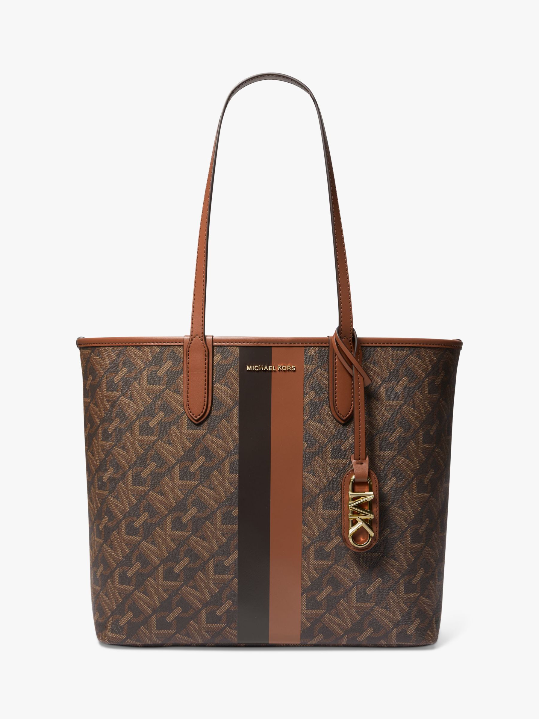 цена Большая сумка Eliza с монограммой Michael Kors, коричневый/багаж