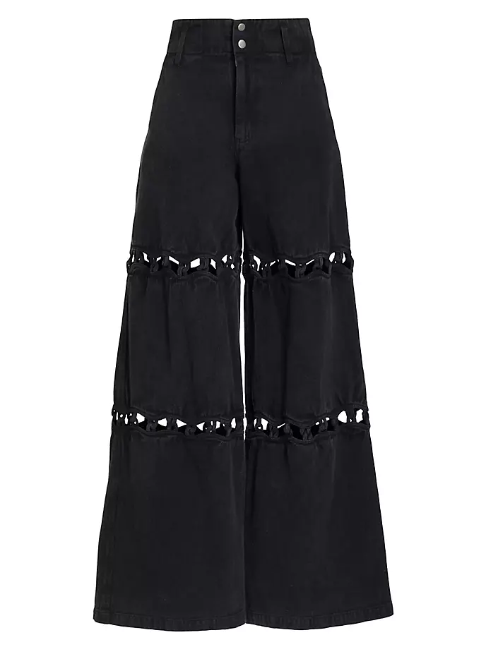 

Широкие джинсовые брюки Luz с вырезами и посадкой Sea, черный