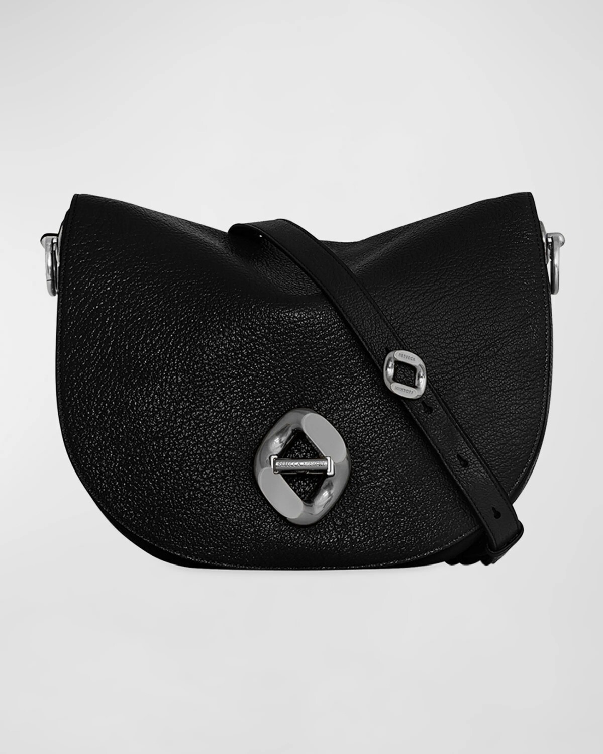 

Большая кожаная сумка через плечо Saddle Rebecca Minkoff, цвет Black