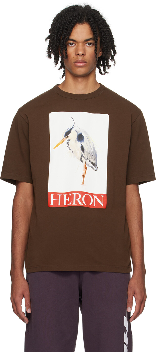 

Коричневая футболка с рисунком «Цапля» Heron Preston, Коричневый