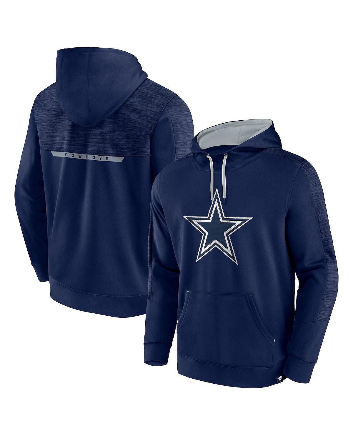 

Мужской темно-синий пуловер с капюшоном с логотипом Dallas Cowboys Defender Evo Fanatics