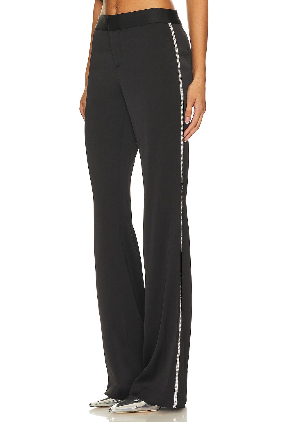 

Брюки Alice + Olivia Livi Embl Side Stripe, черный