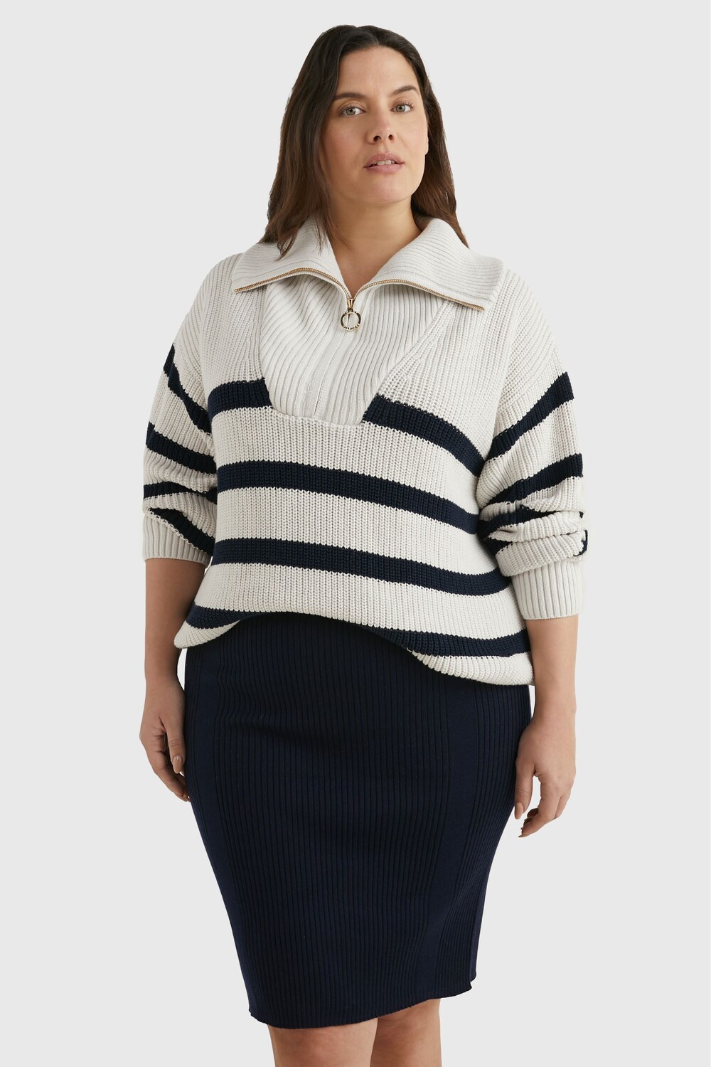 

Свитер White Curve на короткой молнии Tommy Hilfiger, белый