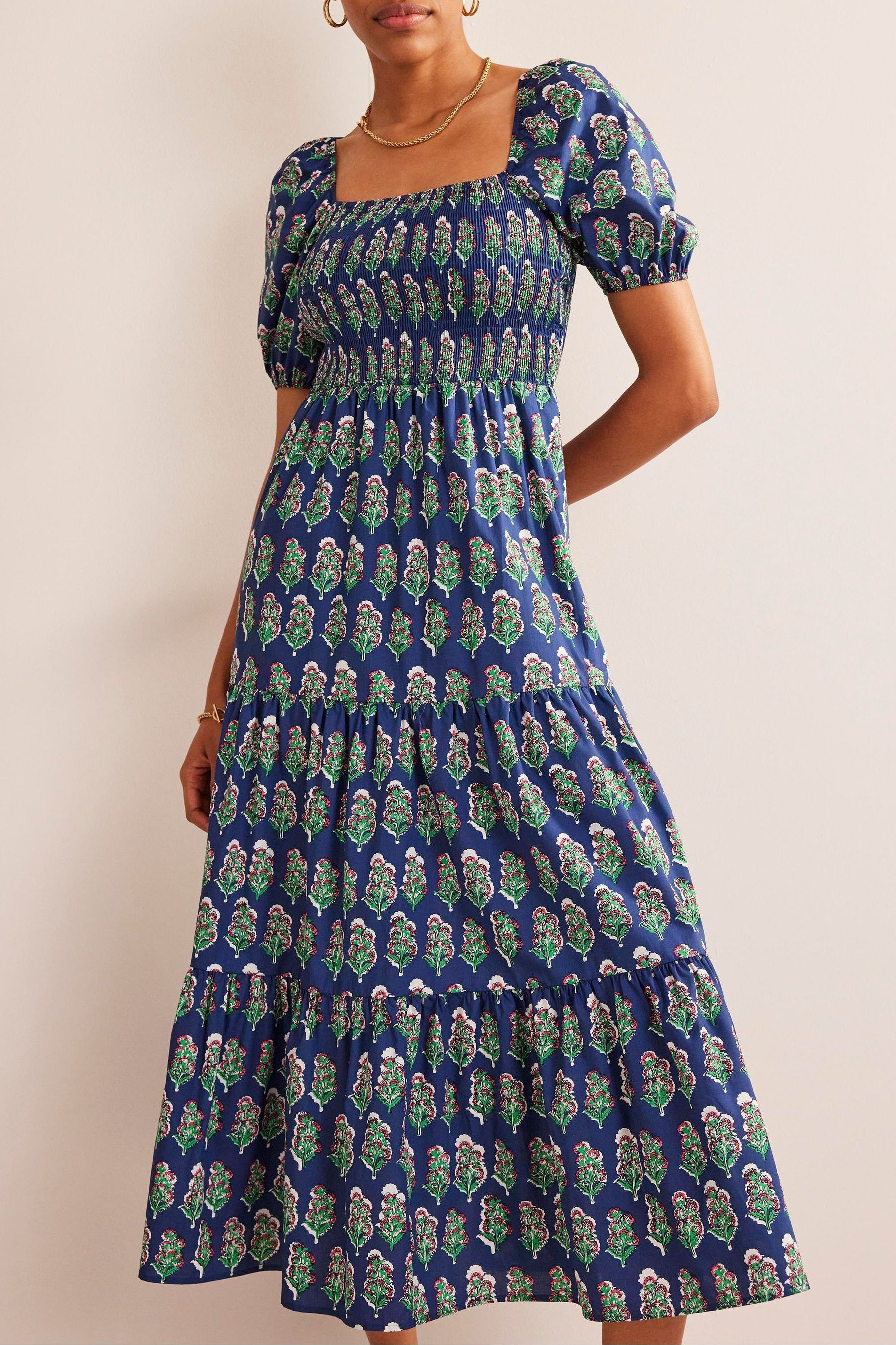 свободное синее платье с кружевом натали 10270 синий размер 54 Синее свободное платье с широкими рукавами Boden, синий