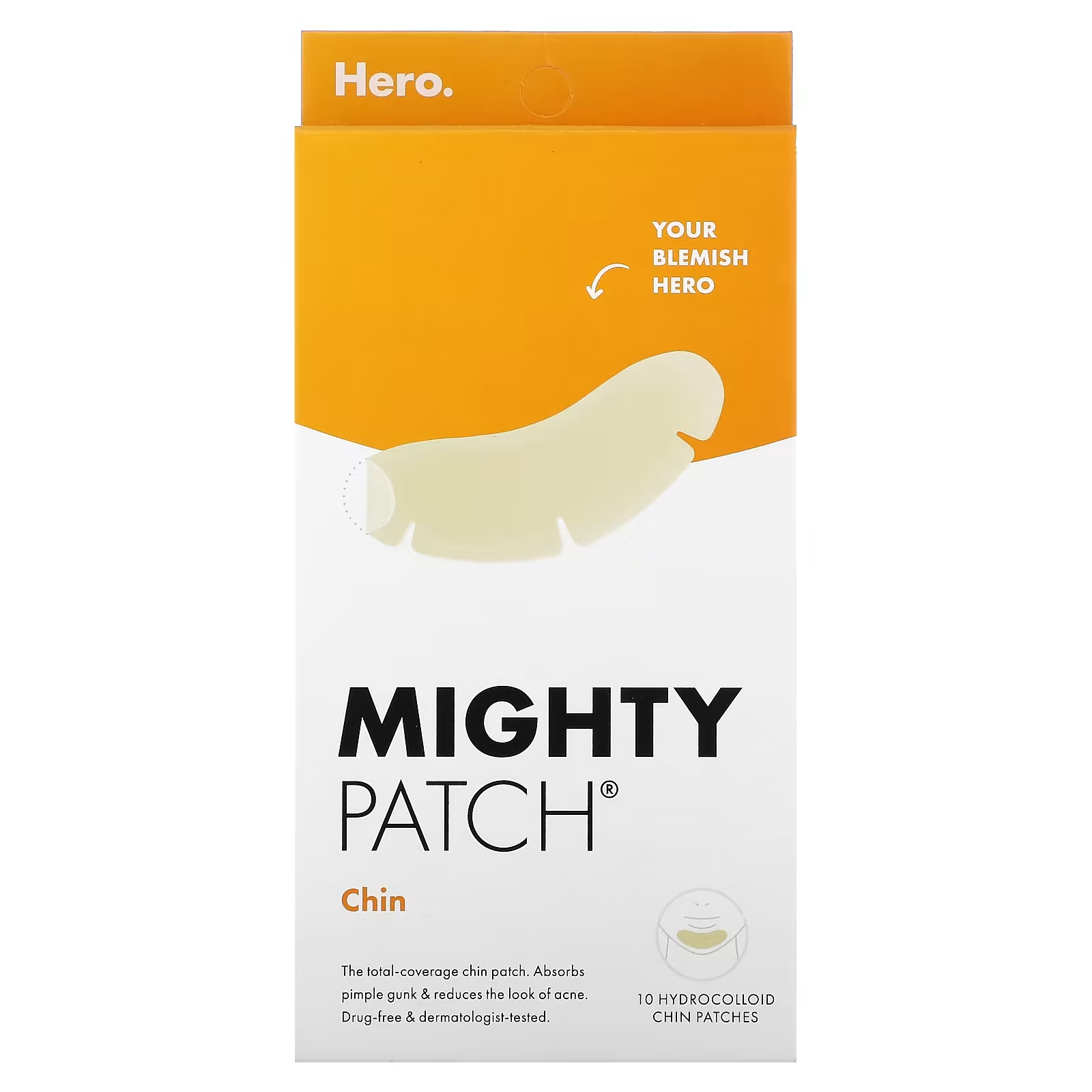 Hero Cosmetics Mighty Patch для подбородка 10 гидроколлоидных пластырей цена и фото
