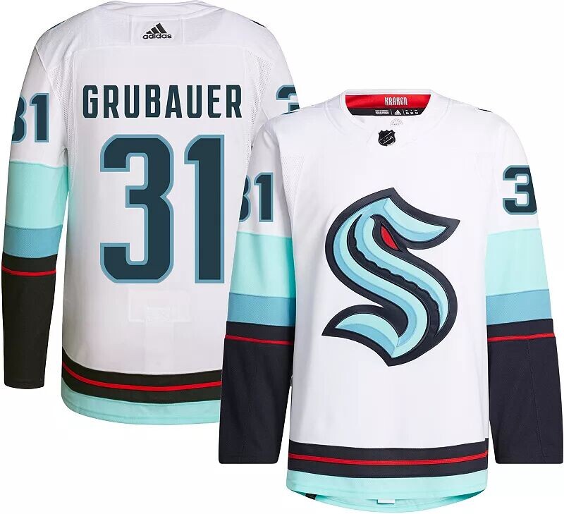 

Adidas '22 Seattle Kraken Philipp Grubauer #31 ADIZERO Authentic Выездная майка