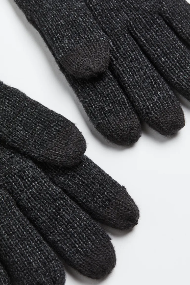 

Вязаные перчатки для использования на смартфоне H&M, серый