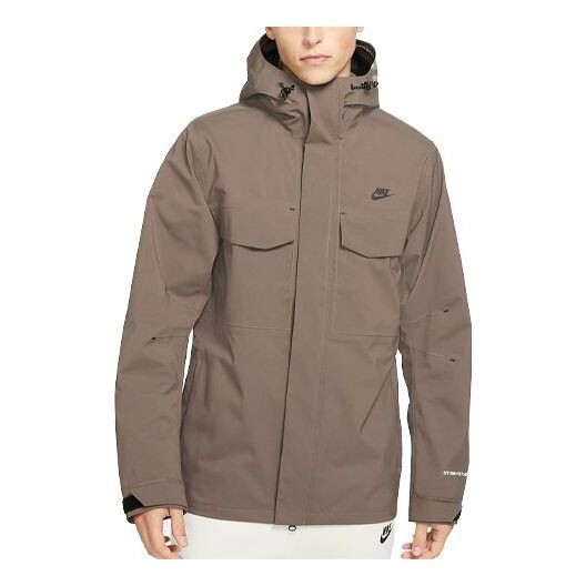 

Куртка Nike Storm-fit Adv M65 Athleisure Casual Sports Solid Color Hooded Jacket Mineral Gray, серый