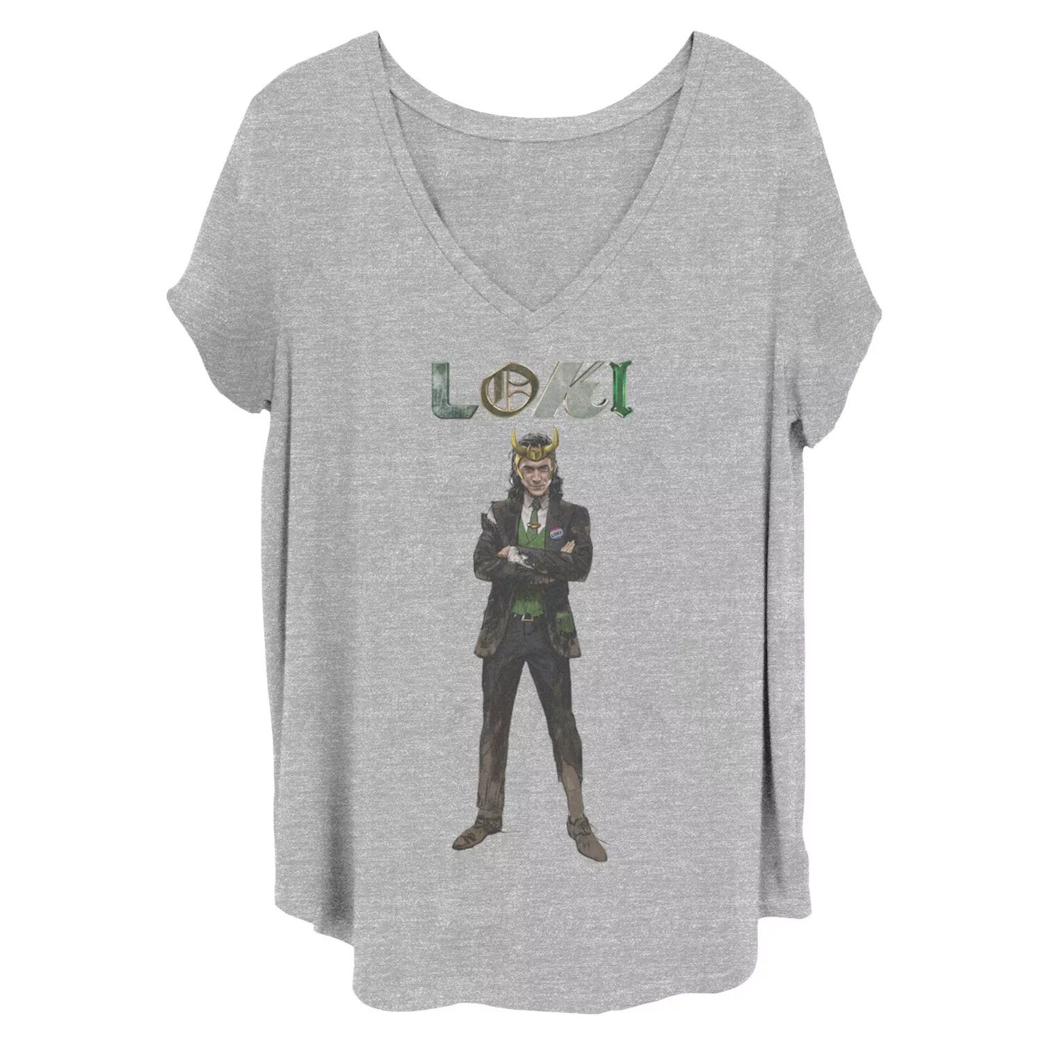 

Детская футболка больших размеров с рисунком Marvel Loki Portrait Stance Licensed Character