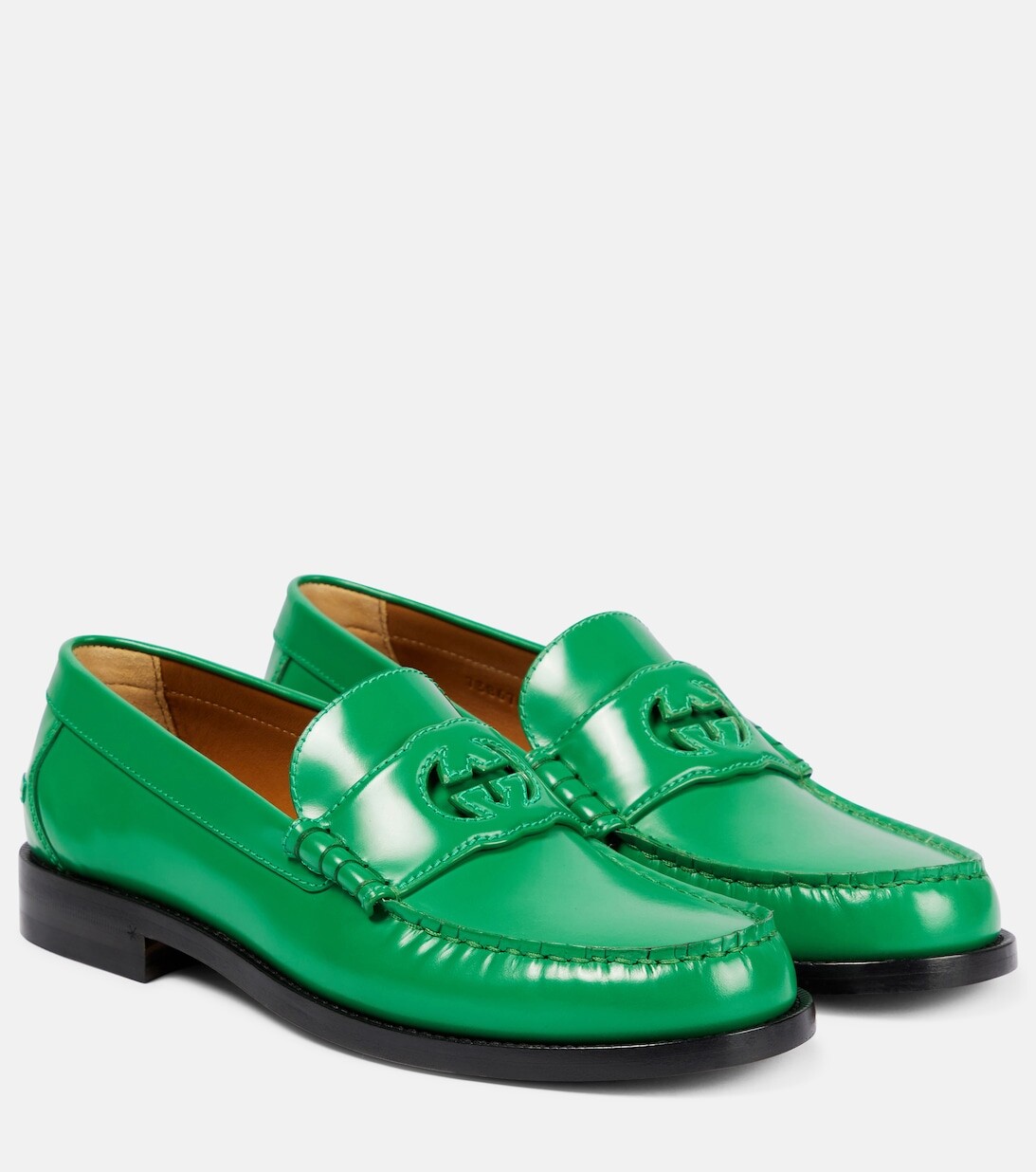 

Лоферы с логотипом Interlocking G Gucci, зеленый