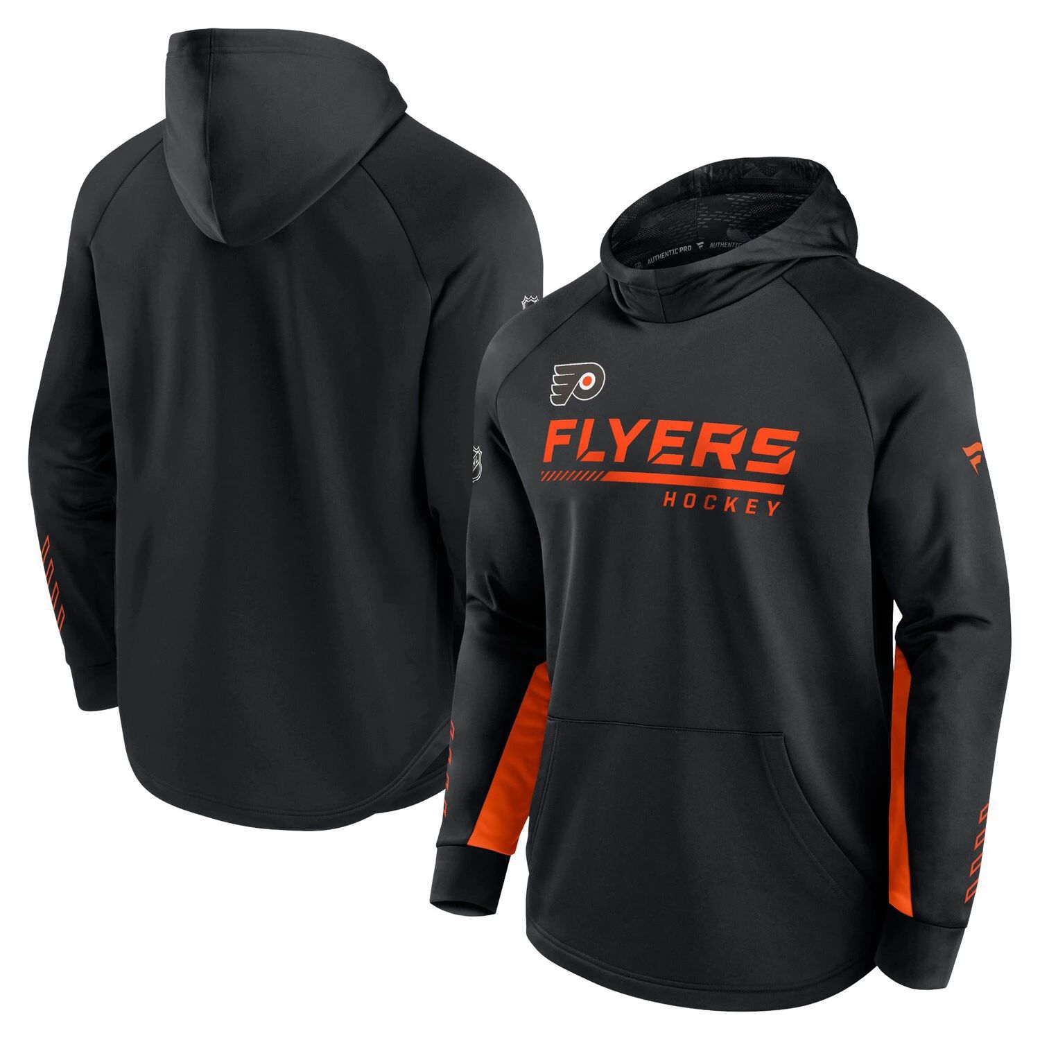 

Мужской черный фирменный пуловер с капюшоном Fanatics Philadelphia Flyers Authentic Pro Locker Room реглан