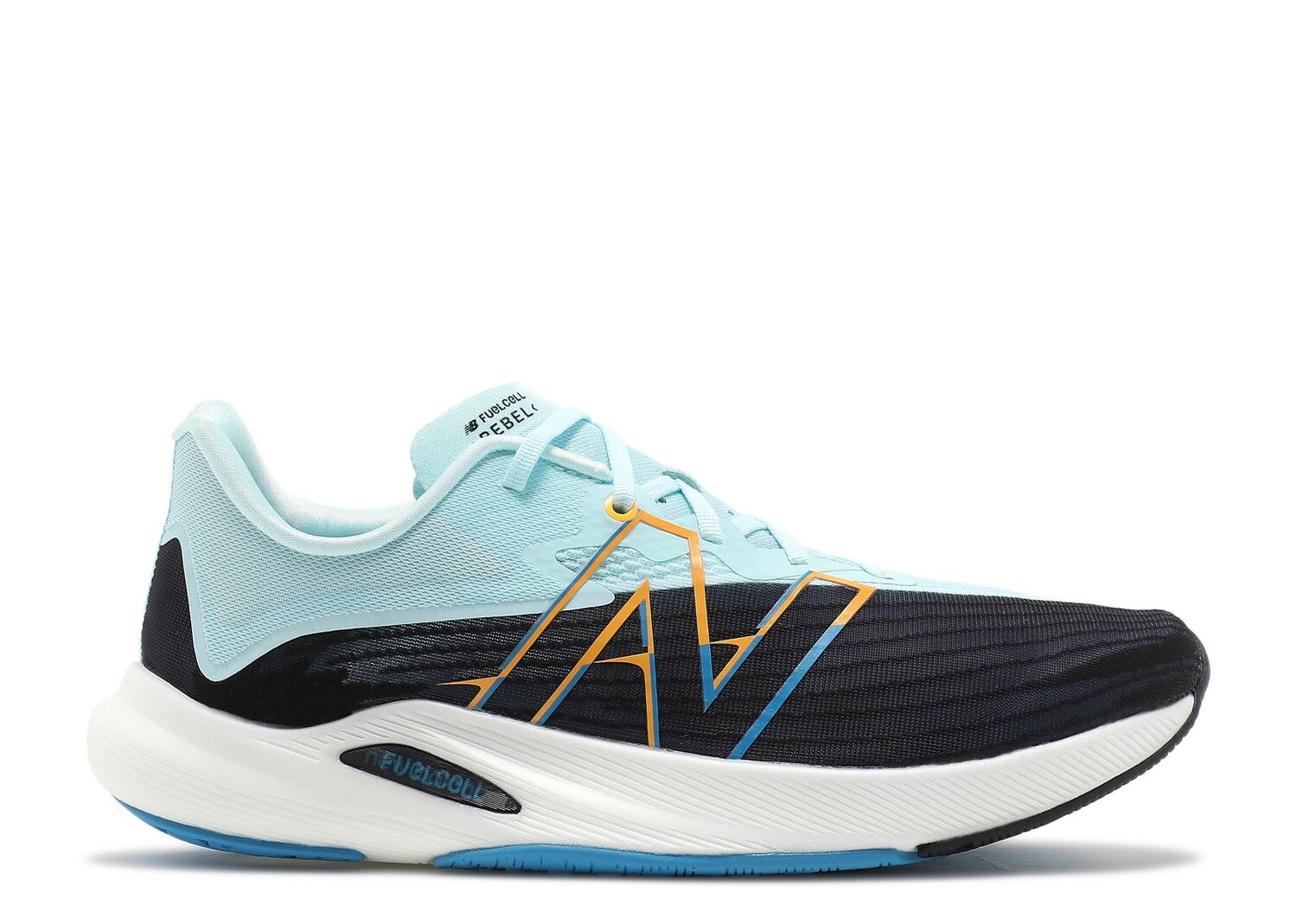 

Кроссовки New Balance Fuelcell Rebel V2 'Black Pale Blue', синий
