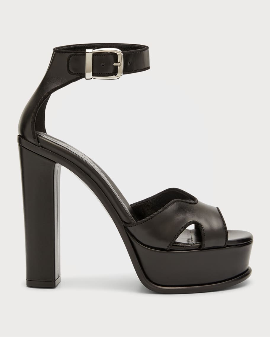 

Босоножки на платформе с ремешком на щиколотке и бабочками Alexander McQueen