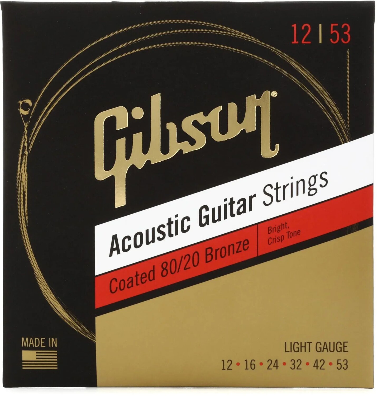 

Аксессуары Gibson SAG-CBRW12 Струны для акустической гитары из бронзы 80/20 с покрытием — .012-.053 Светлые