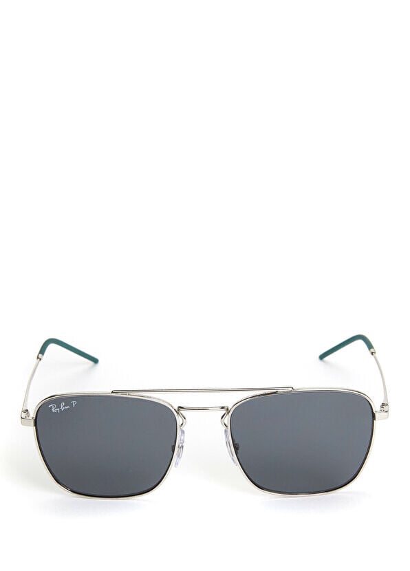 

Серебряные мужские солнцезащитные очки прямоугольной формы Ray-Ban