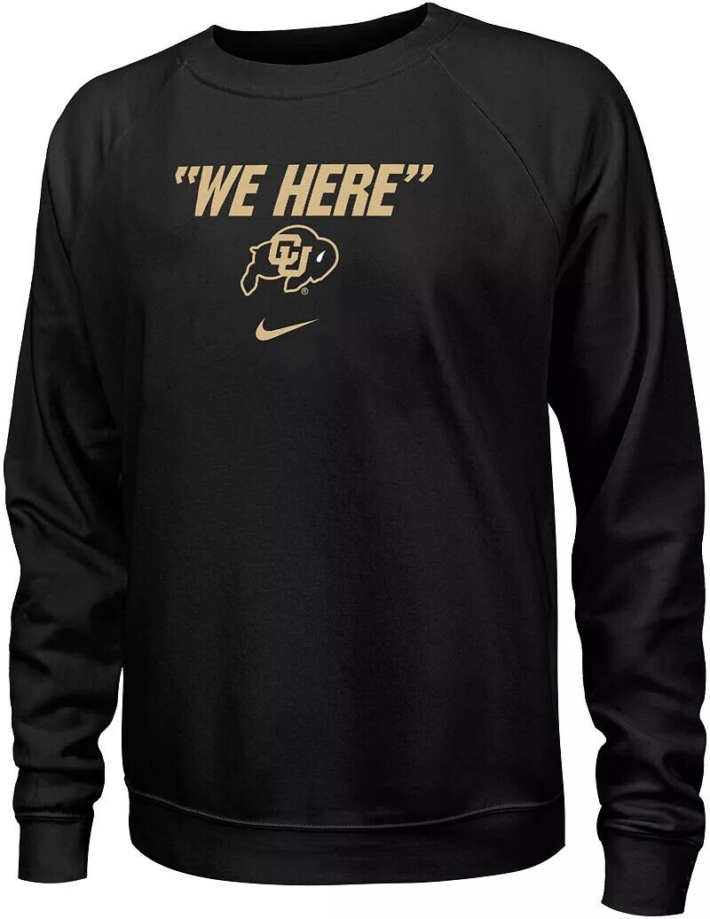 

Женский черный пуловер с круглым вырезом Nike Colorado Buffaloes We Here