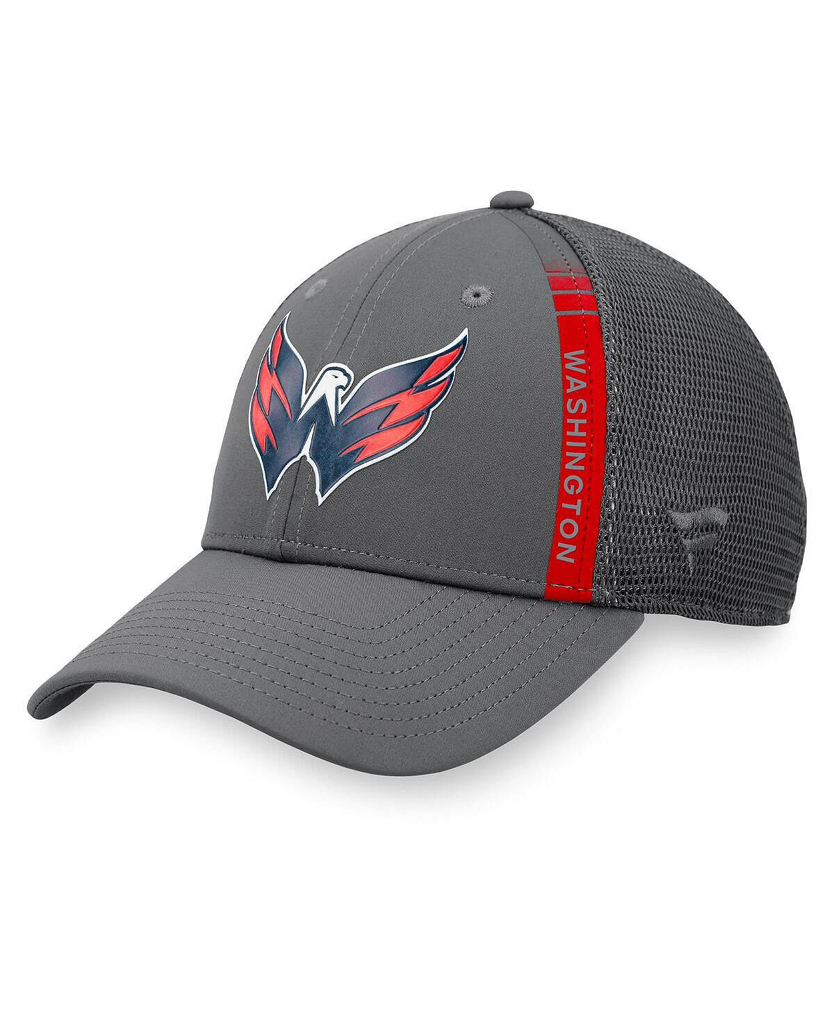 

Мужская фирменная угольная кепка Washington Capitals Authentic Pro Home Ice Trucker Snapback Fanatics