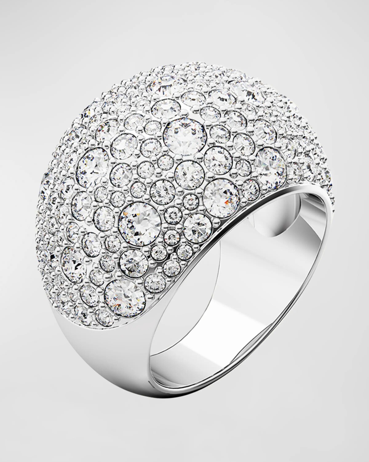 

Массивное кольцо Luna с родиевым паве и кристаллами SWAROVSKI, цвет Crystal